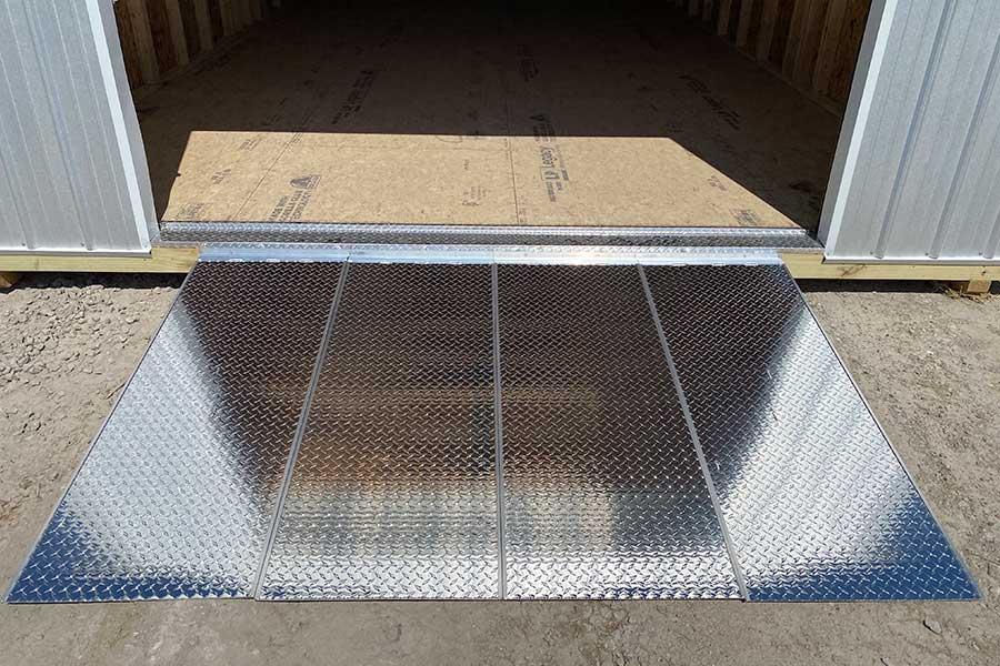 Aluminum Shed Ramp Up Close